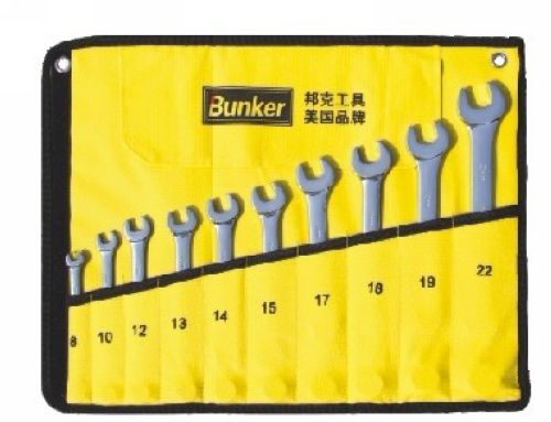 10PCS(cr-v)鏡面呆梅兩用扳手組套